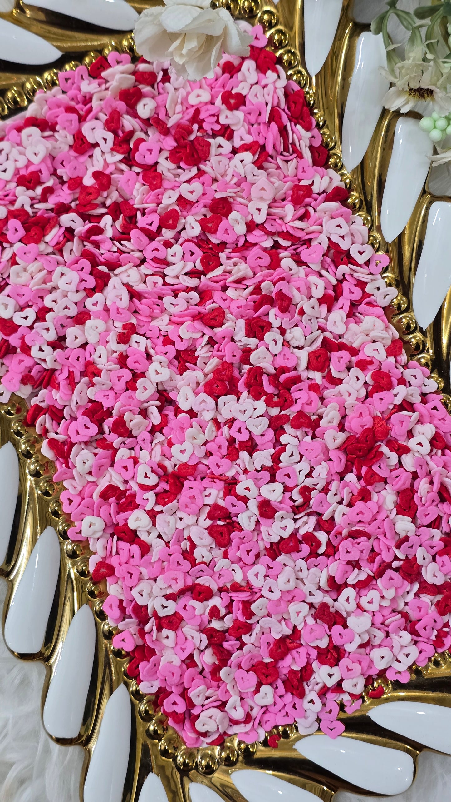 Sweetheart Confetti Sprinkles Mix – Bold Red, Hot Pink & Blush Hearts