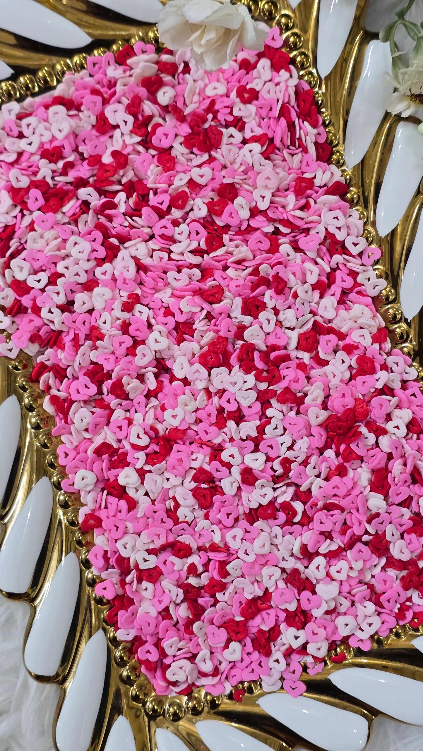 Sweetheart Confetti Sprinkles Mix – Bold Red, Hot Pink & Blush Hearts